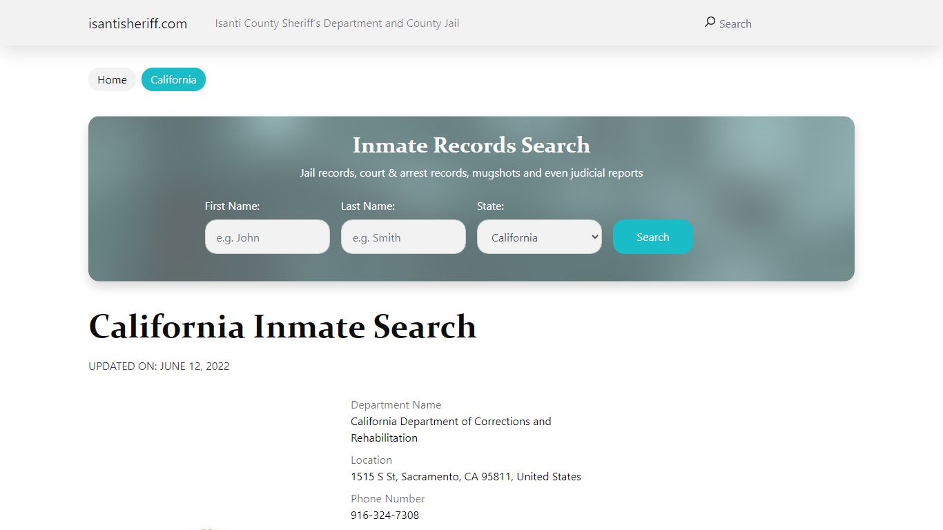 San Jacinto Jail Inmate Search and Prison Information