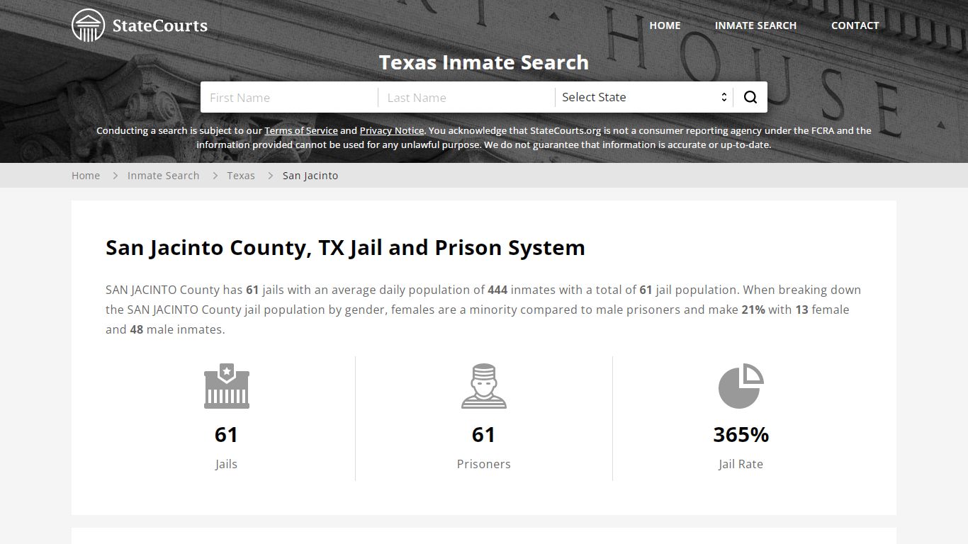 San Jacinto County, TX Inmate Search - StateCourts